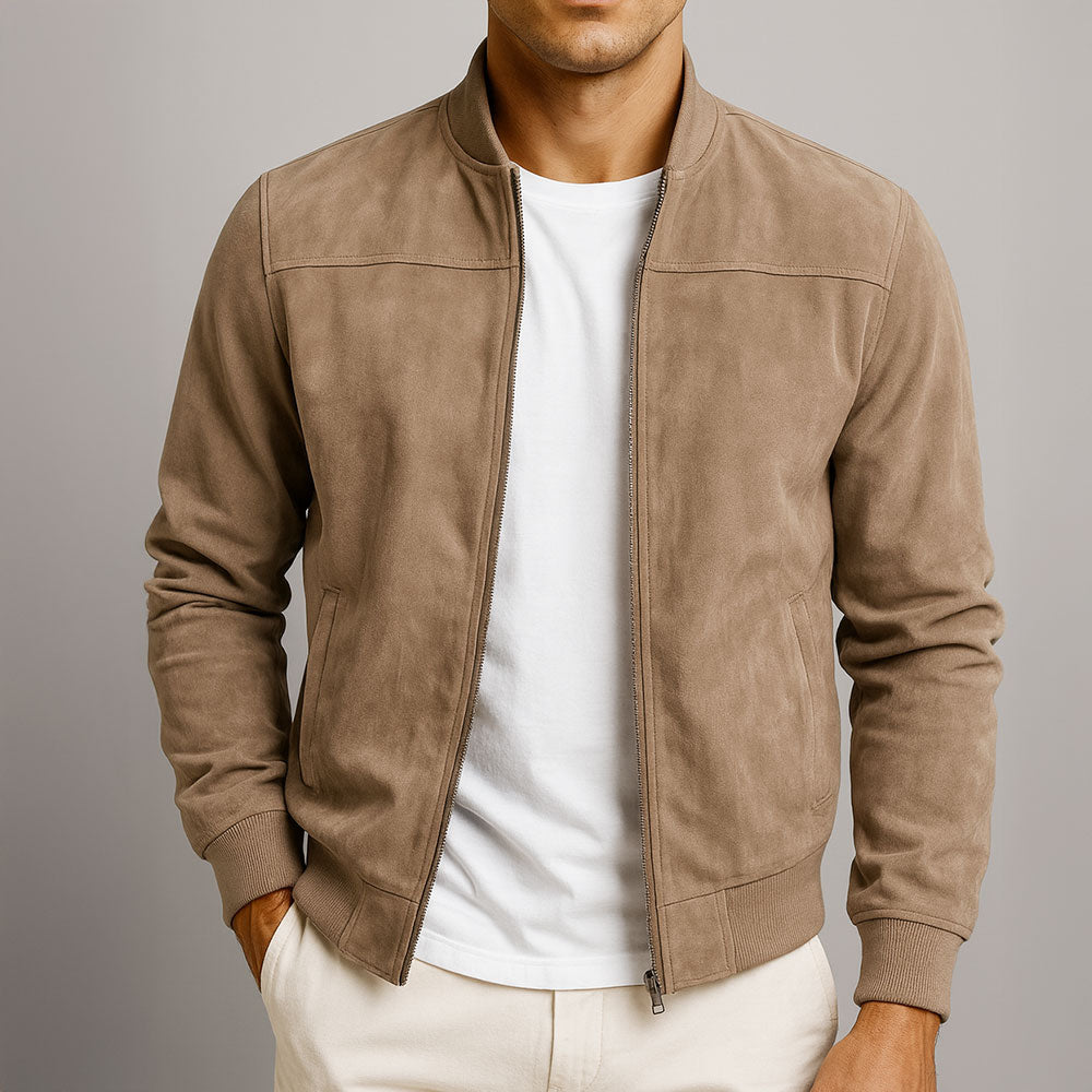 Verno - Jas met suède look voor heren