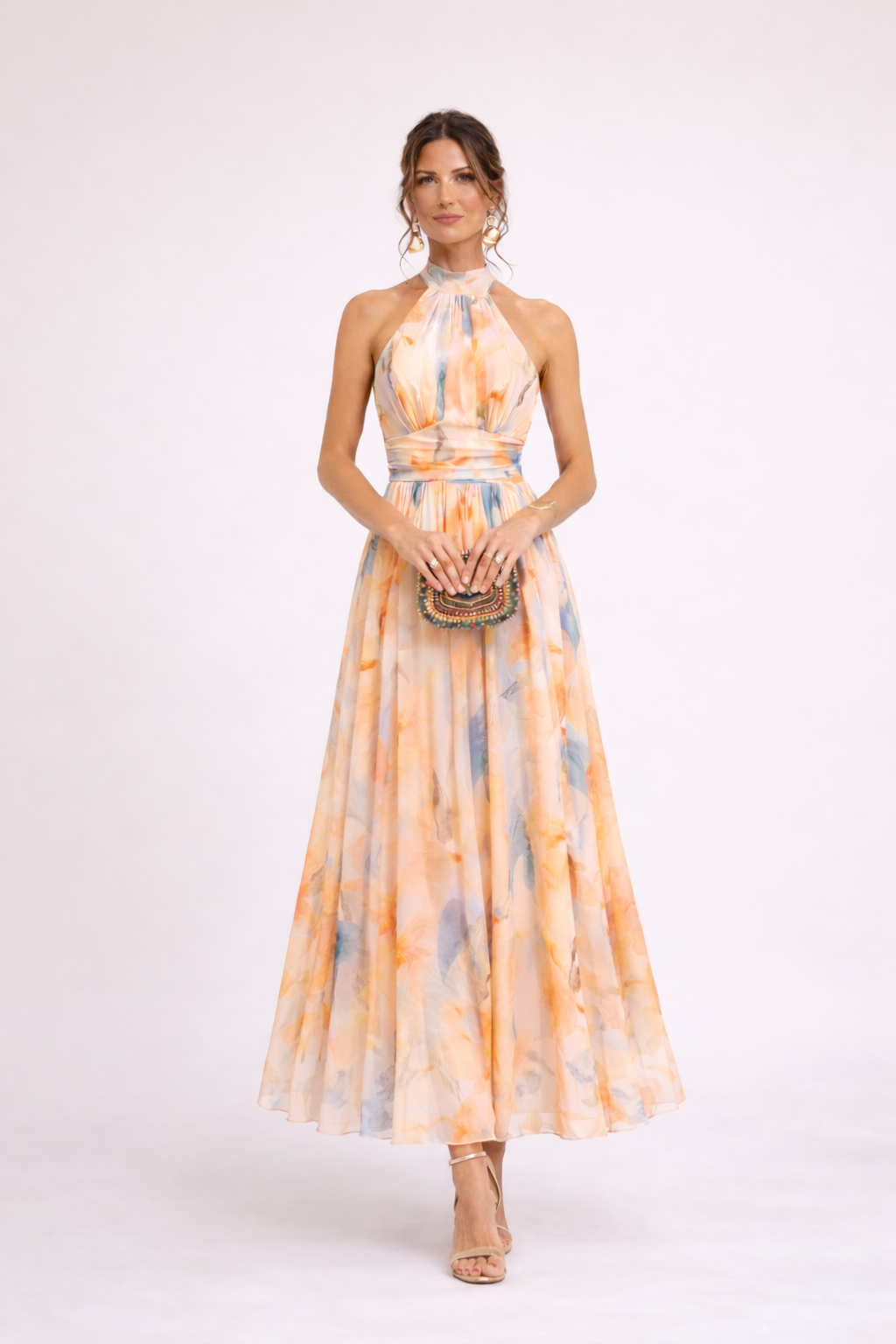 Camille - Jurk met aquarel print voor dames