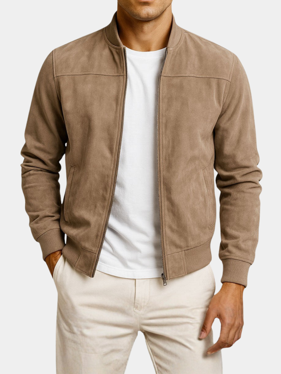 Verno - Jas met suède look voor heren