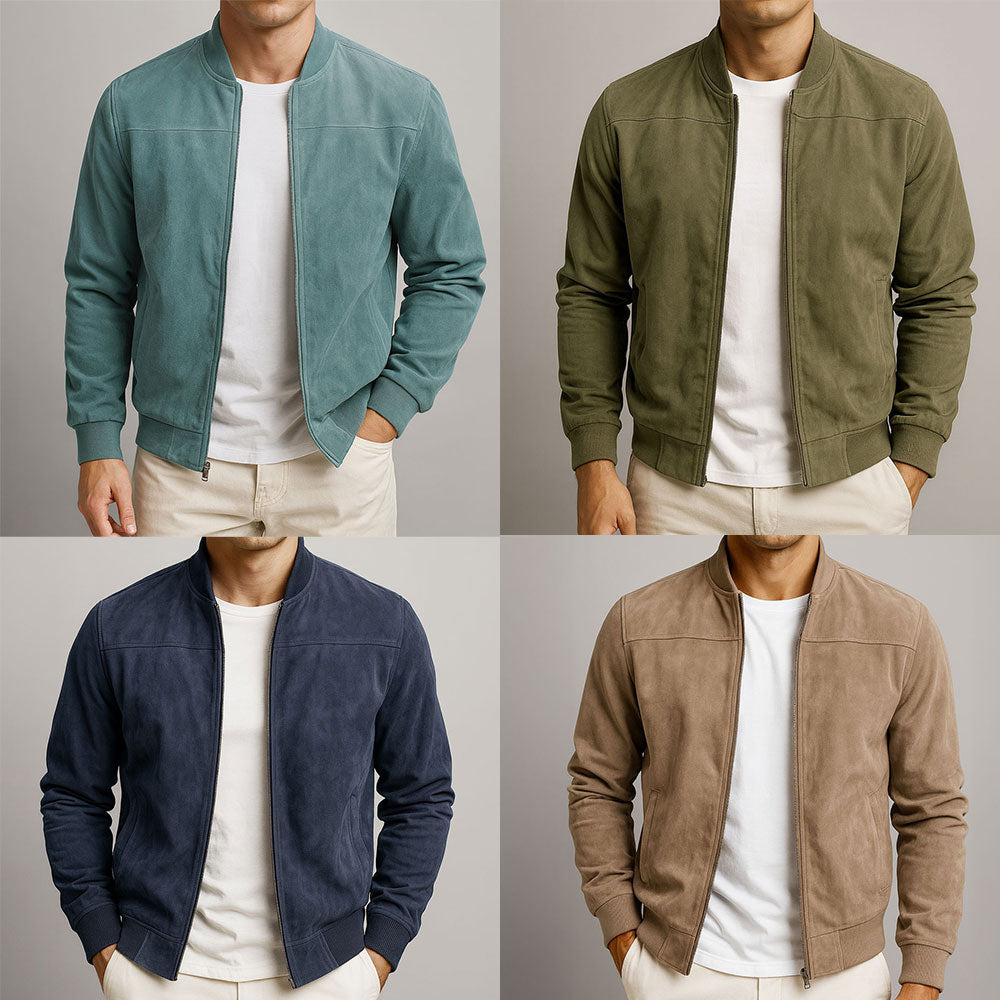 Verno - Jas met suède look voor heren
